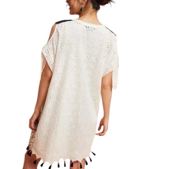 Hemant & Nandita Anthropologie Aditya Embroidered Eyelet Cover Up Swim Large - Picture 3 of 11